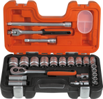BAHCO Steckschlüssel-Satz mit Zoll-Einsätzen 1/2" Antrieb